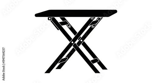 Foto Portable black folding table for versatile use in small spaces, perfect for temp