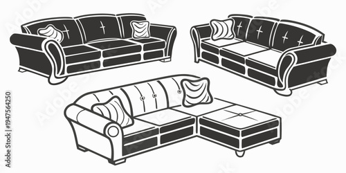 A variety of sofas and chairs in a living room setting