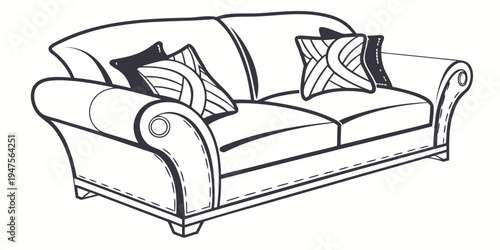 A comfortable beige sofa with decorative pillows in a cozy living room setting