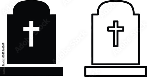 Tombstones with crosses Vector