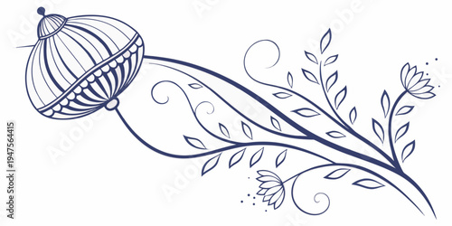 A delicate and intricate blue floral design with a vintage aesthetic