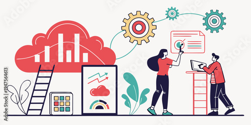 Team of professionals working together to build a digital infrastructure.