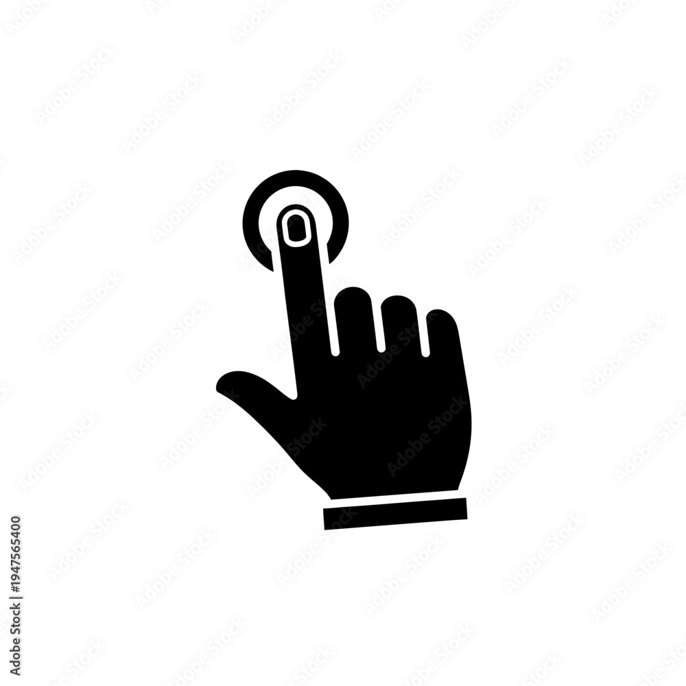 Obraz premium Black hand icon with index finger.