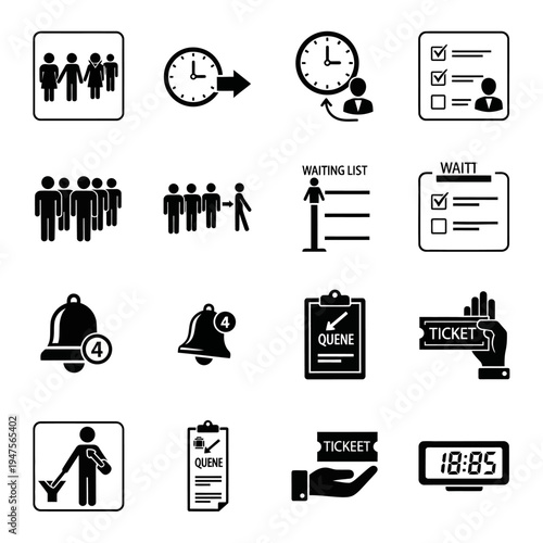 Black icons for business and office.