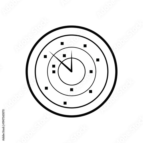 Simple black clock face design.