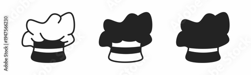 Chef hat icon on. Vector logo chef hat illustration.