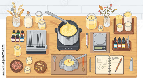 Kitchen Cooking Utensils and Ingredients.