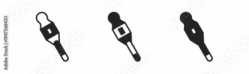 Thermometer icon on white background. Vector logo thermometer illustration.