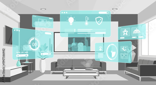 Smart Home Technology Interface Display.