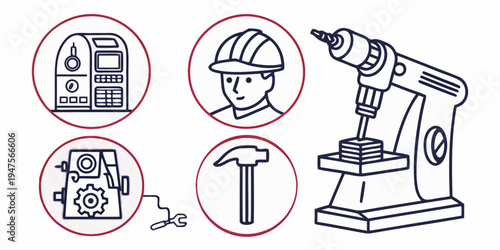 A detailed illustration of various types of tools used in woodworking and construction