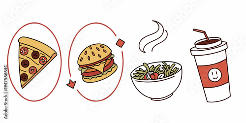 A visual representation of a food combination that turns into a coffee beverage