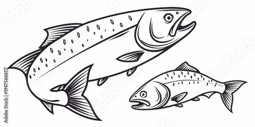 Two fish swimming in a clear, blue ocean with sunlight reflecting on the water.