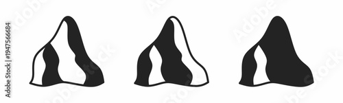 Mountain icon on white background. Vector logo mountain illustration.