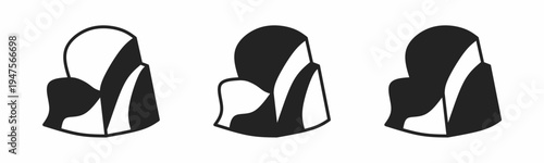 Rock icon on white background. Vector logo rock illustration.