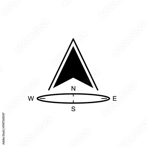 Compass Navigation Direction Indicator Symbol.