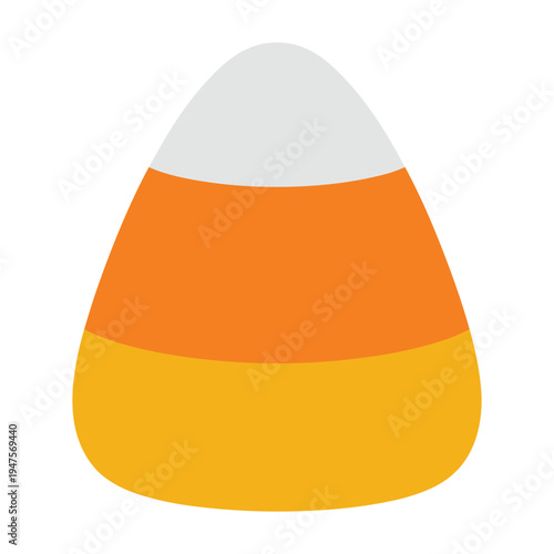Candy corn icon - traditional halloween sweet treat illustration