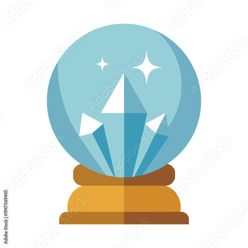 Crystal ball icon - fortune teller scrying sphere for prediction