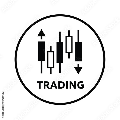 Vector illustration of trading candlestick chart on white background