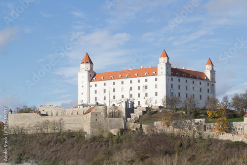 Medieval white castle in the historical center of Bratislava, Slovakia