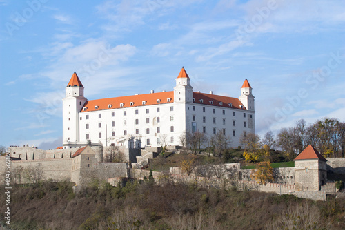 Medieval white castle in the historical center of Bratislava, Slovakia