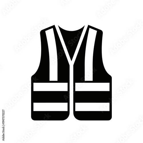 Black and white safety reflective vest.