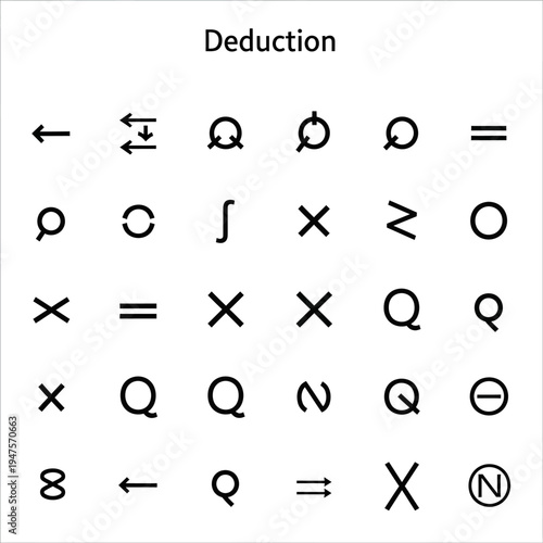 Mathematical symbols and signs collection.