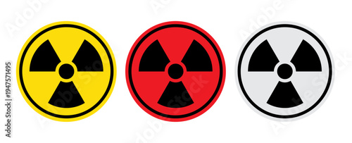 Radiation Warning Symbol Icons Set