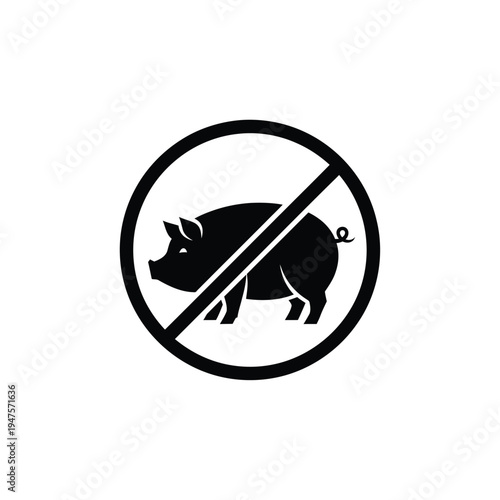 No pig allowed sign vector illustration on white background
