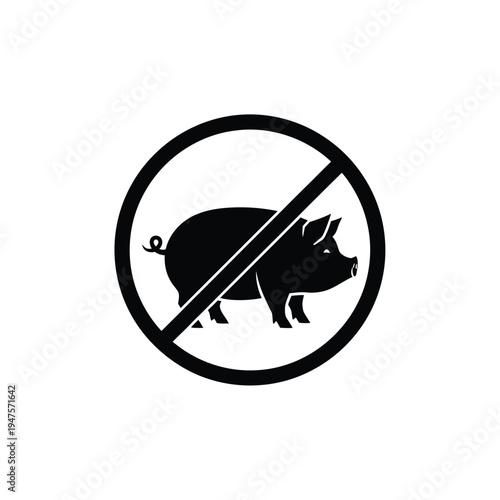 No pig allowed sign vector illustration on white background