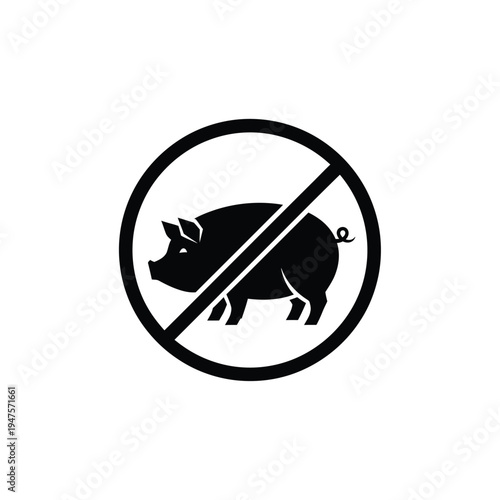 No pig allowed sign vector illustration on white background