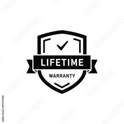 Lifetime warranty badge vector illustration on white background