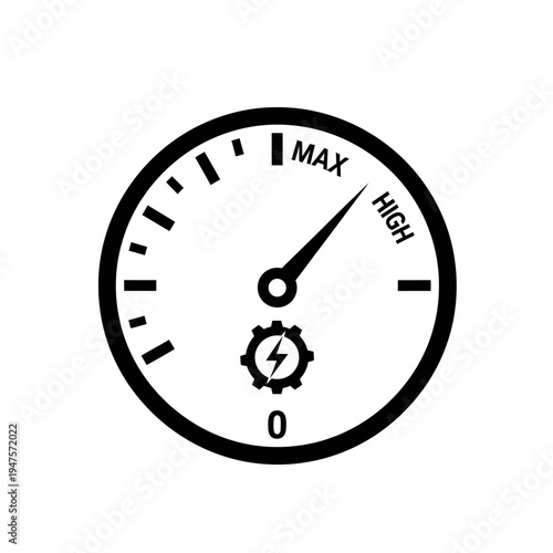 Battery power level indicator gauge.