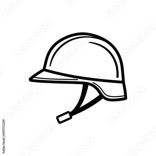 Black line art bicycle safety helmet.