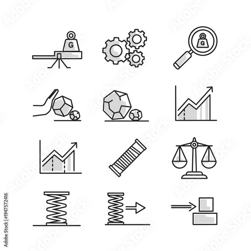 Business finance icons and symbols.