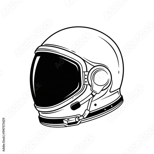 Astronaut Helmet Safety Equipment Illustration.