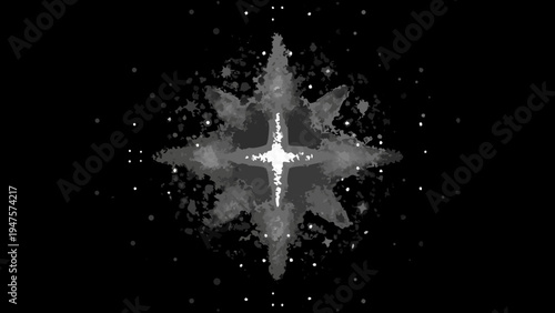 Luminous star vector illustration with sparkling particles on a dark background symbolizing hope and inspiration in the universe