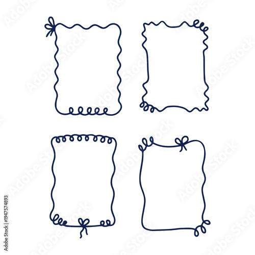 Coquette Hand Drawn Wavy Frames