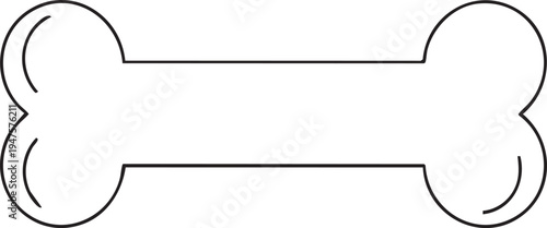 A clear black outline drawing of a classic dog bone, universally representing pets, animal care, and canine companions.