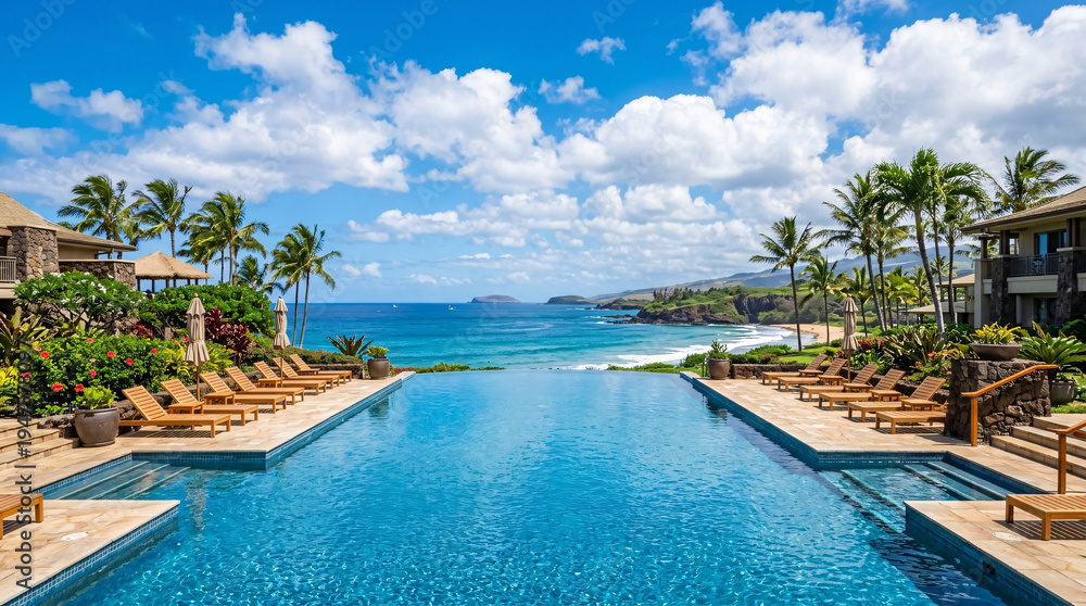 Fototapeta premium swimming pool in tropical resort