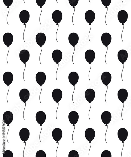 Vector seamless pattern of flat air balloons isolated on white background