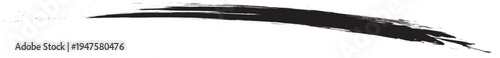 A black brush stroke on a white background
