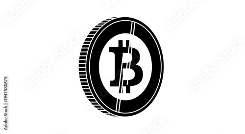Bitcoin cryptocurrency coin symbol icon.