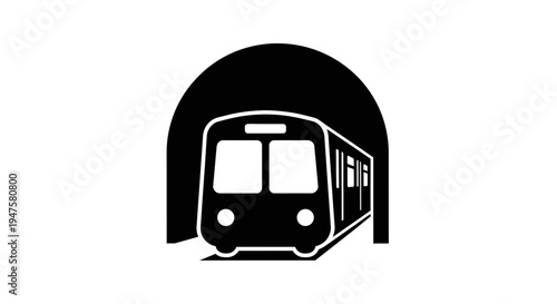 Black and white city metro train.