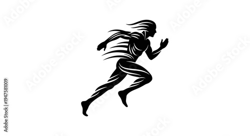 Dynamic Silhouette of a Runner in Motion.