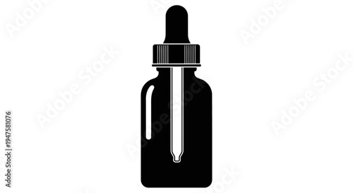 Black glass dropper bottle container.