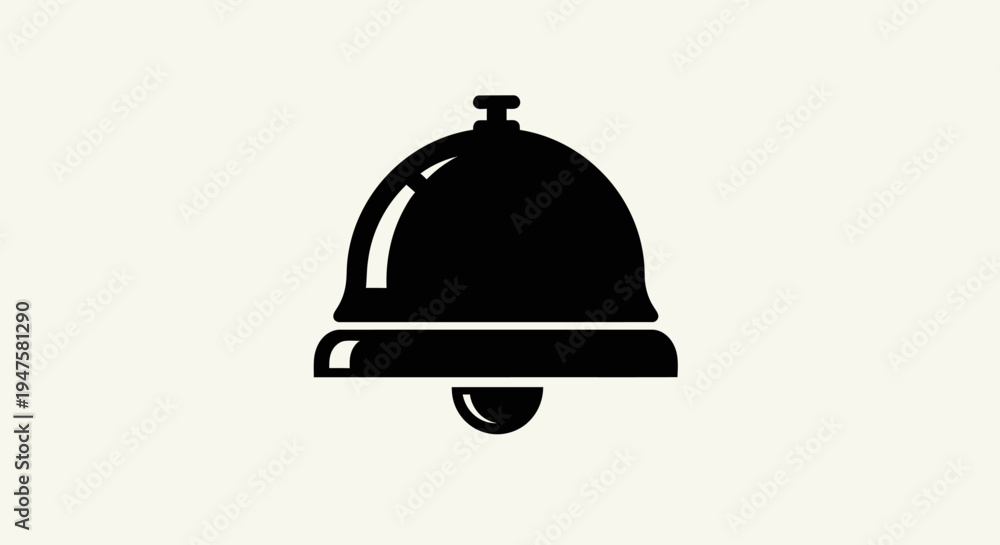 Fototapeta premium Black bellhop service cloche cover.