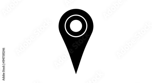 Black map pin icon symbol.