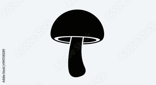 Black mushroom silhouette simple icon.