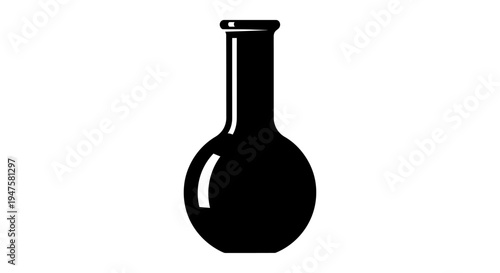 Black Bulb Shaped Laboratory Flask.