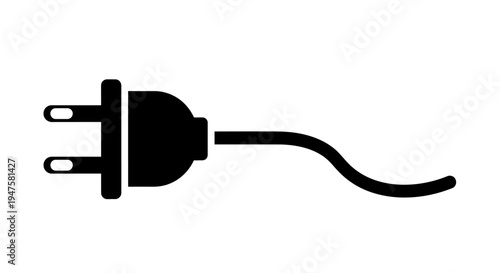 Black plug with cord attached.